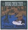 2003 Broad Creek Scout Reservation - Service Award